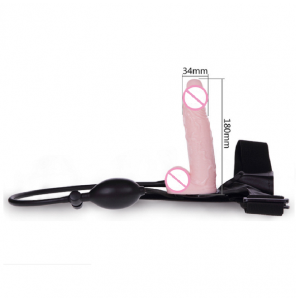 BAILE - Sensual Comfort Inflatable Pump Strap On Dildo (L:17cm - D:4cm)